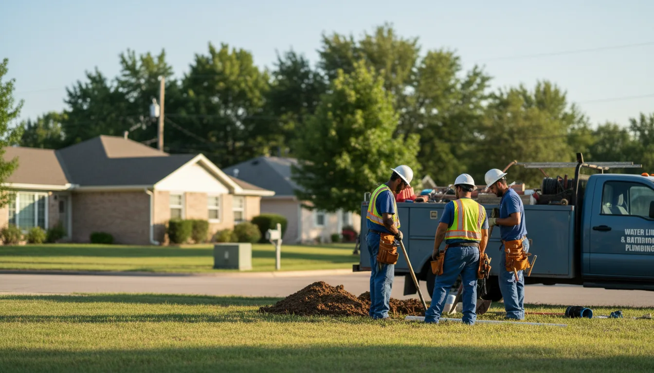Residential water line and bathroom plumbing service in Sulphur Springs, OH